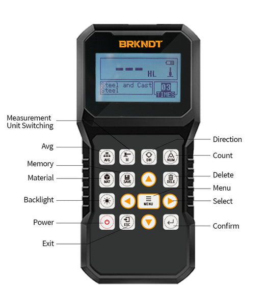 BRK NDT HN200C Leeb Hardness Tester Buttons