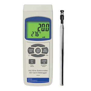 Hot Wire Anemometer SD Card Logger | Sper Scientific Direct