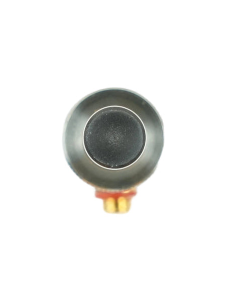V-15 Probe by BRK, a cylindrical, metallic gray top with a dark circular element, and a reddish-orange base with gold connectors, viewed from above.