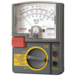 DM509S | 500V Analog Insulation Tester / Portable Insulation Resistance Meter - Sanwa-America.com