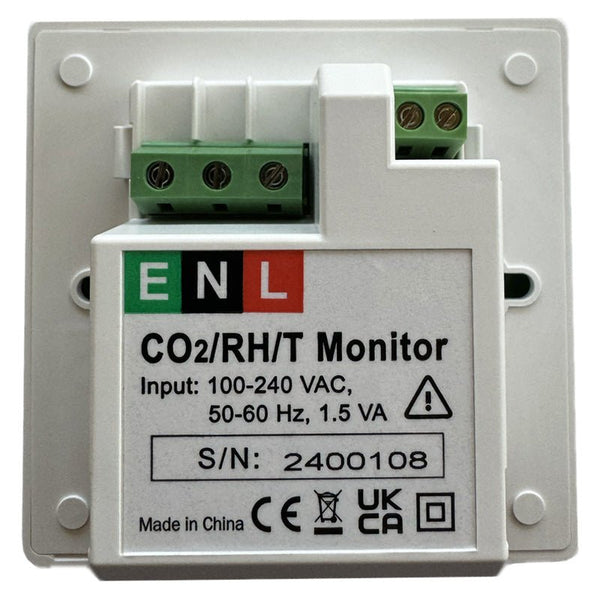 Hardwired CO2, Humidity & Temperature IAQ Monitor with Dual Power Input