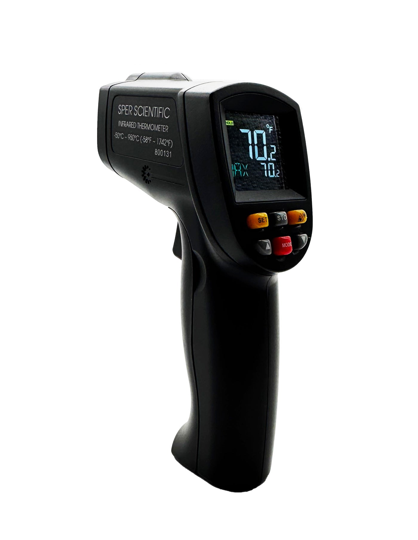 Infrared Non-Contact High Temp Thermometer 12:1 / 1742°F with Color LCD and Laser Sight