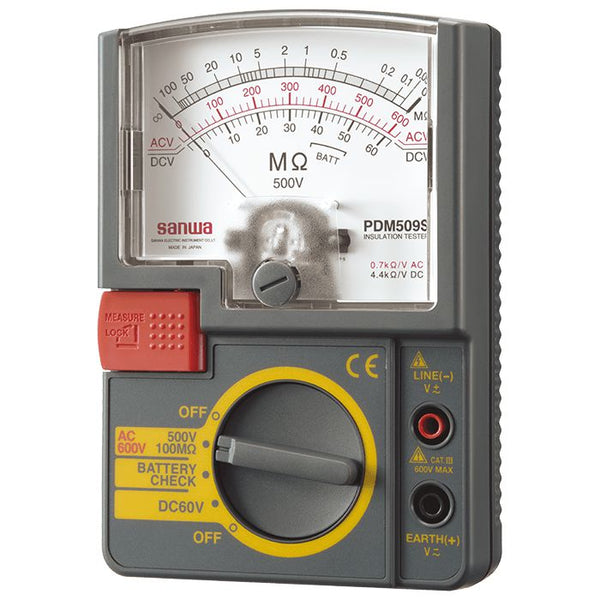 PDM509S | Analog Insulation Tester 500V / 100MΩ Single Range - Sanwa-America.com