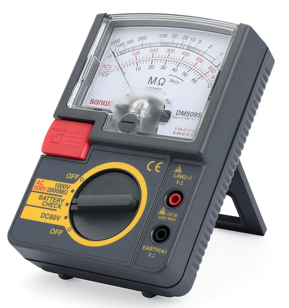 PDM509S | Analog Insulation Tester 500V / 100MΩ Single Range - Sanwa-America.com